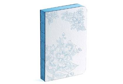 Letterpress Note青い花